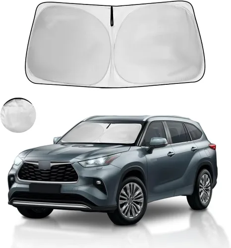 Vista 8 de Parasol para parabrisas, 4 capas, parasol para ventana delantera, bloquea los rayos UV, mantiene el automóvil más fresco