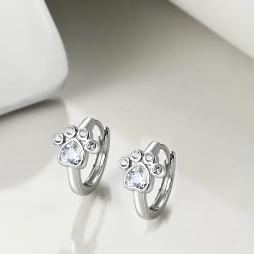Vista 3 de Aretes de plata de ley 925 para mujer, aretes hipoalergénicos, Plata de ley, Circonia cúbica