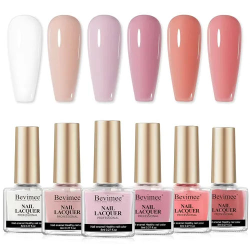 Vista 38 de Esmalte de uñas de secado rápido, color rosa, esmalte de uñas transparente, esmalte de uñas de secado rápido regular, a granel, sin gel, de larga