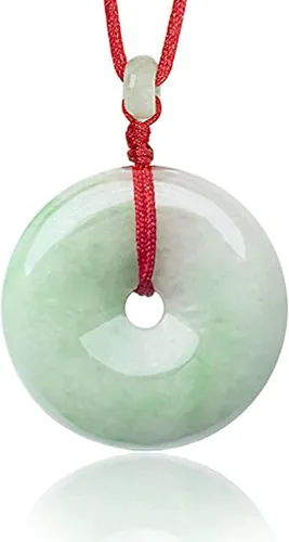 Vista 39 de Dahlia Collar eterno de jade en forma de círculo, jadeíta de grado A certificada de Birmania auténtica para la paz