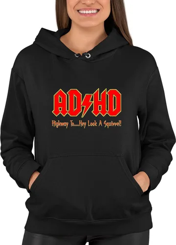 Vista 5 de Go All Out Sudadera con capucha para hombre y mujer con texto en inglés "Highway To Hey Look A Squirrel