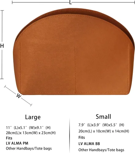 Vista 3 de MISIXILE Alma BB PM - Bolsa de fieltro para mujer, organizador para mujer, se adapta a Alma BB PM (BB, marrón)