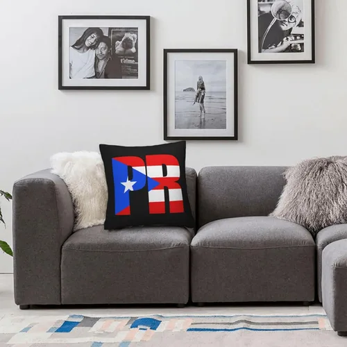 Vista 5 de Fundas de almohada con bandera puertorriqueña, fundas de almohada decorativas de 18 x 18 pulgadas, funda de almohada para decoración al aire libre