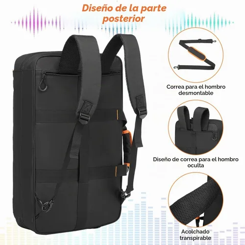 Vista 5 de DJ Controller Case for DDJ-FLX4/ 200/400/SR2/REV1 Numark Party Mix 2 Bolsa de DJ para Mixtrack Platinum FX con compartimento para laptop de 15.6