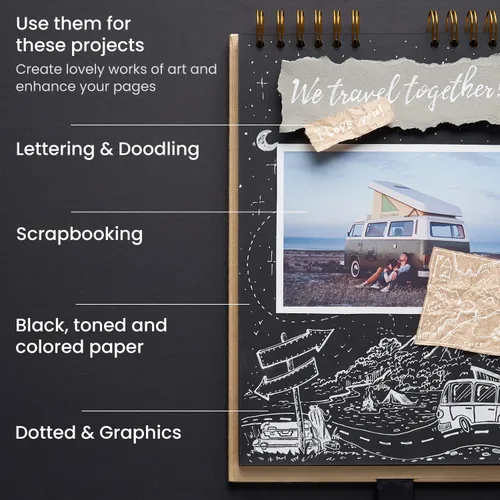 Vista 5 de ARTEZA Bolígrafos de gel blancos, paquete de 3, bolígrafos blancos para artistas, ideales para dibujar y escribir