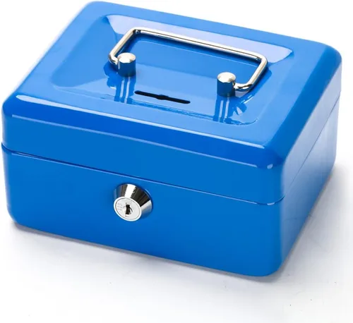 Vista 13 de Decaller - Caja de dinero con ranura para niños, caja de dinero pequeña con bandeja para dinero y cerradura de llave, 6 1/5 pulgadas x 5 pulgadas x
