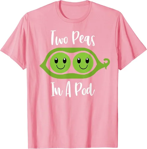 Vista 3 de Two Peas in A Pod Couples Matching Best Friend Cute Veg T-Shirt Baby Blue