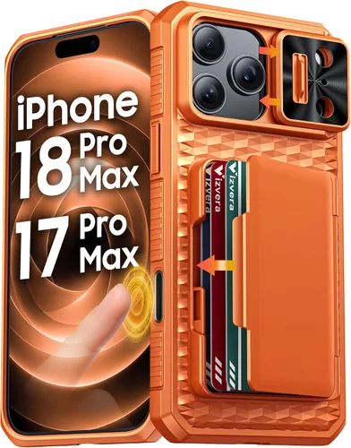 Vista 23 de Vizvera para iPhone 16 Pro Max Funda tipo cartera RFID [Soporte para tarjetas][Control de cámara][Cubierta de cámara] Funda protectora de silicona