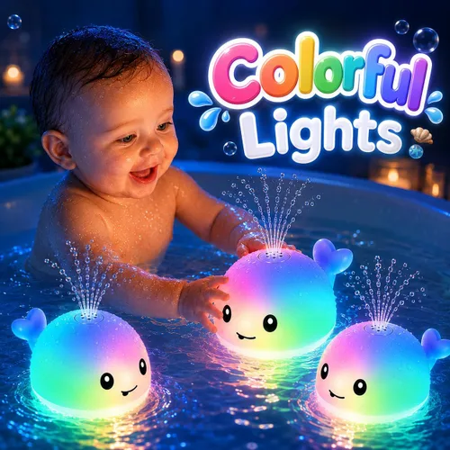 Vista 3 de Gigilli - Juguetes de baño para bebés, juguetes de baño magnéticos recargables para niños, bañera para niños pequeños, piscina, mesa de agua