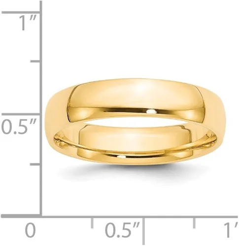 Vista 3 de Alianza de boda de ajuste cómodo de oro amarillo de 14 quilates de 0.197in, Oro