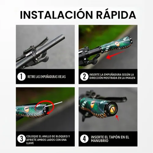 Vista 9 de CNC Agarres ergonómicos para manillar de bicicleta, agarres de silicona MTB para bicicleta de montaña/BMX. Fuego