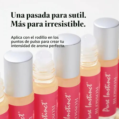Vista 4 de Pure Instinct BLOSSOM - Perfume de aceite esencial con infusión de feromonas original, para sus mujeres, listo para la TSA