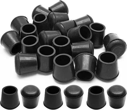 Vista 9 de Piutouyar Fundas redondas de goma de PVC para muebles, protectores de patas de silla de mesa de 0.984 in/1 pulgada, tapa de extremo antideslizante