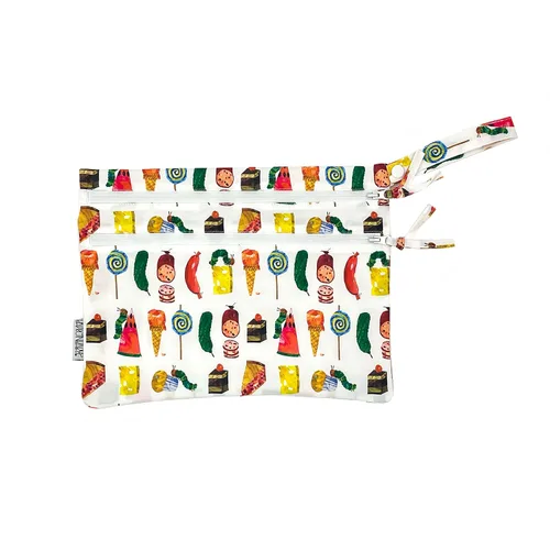 Vista 6 de BapronBaby Eric Carle Bug World - Bolsa impermeable con dos bolsillos con cremallera, reutilizable para la hora de comer, pañales, cochecitos