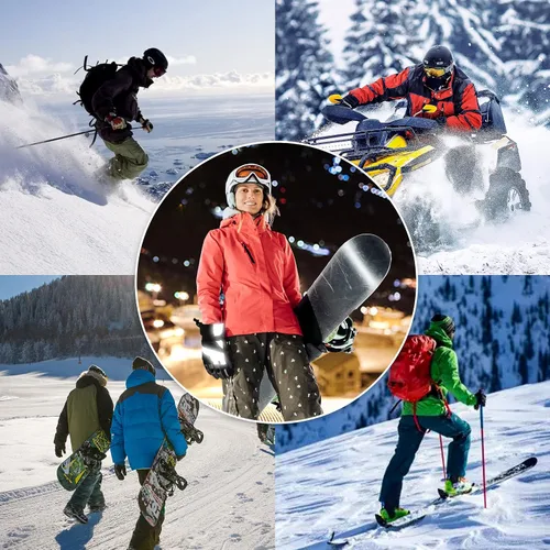 Vista 5 de JEKOSEN - Guantes de esquí para hombre y mujer, impermeables, para pantalla táctil, para snowboard, nieve, clima frío, guantes de invierno