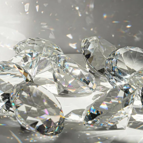 Vista 5 de Paquete de 6 diamantes de cristal transparente de 1.969 in, diamante