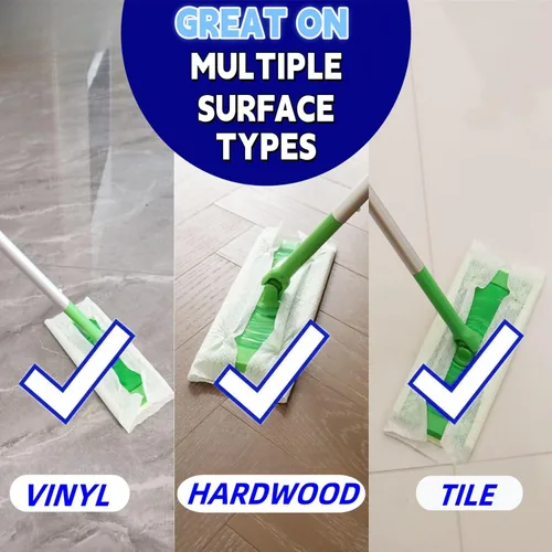 Vista 2 de Paños de barrido en seco, toallitas desechables para limpieza de suelos compatibles con Swiffer Sweeper, sin perfume, 7.87 x 11.81 pulgadas, total
