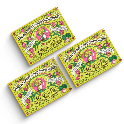 Vista 9 de Fishwife Trucha Arcoíris Ahumada Paquete de 1 (3.7 oz por lata) Mariscos Sostenibles con Certificación ASC, Sin Gluten Empacados a Mano en Latas