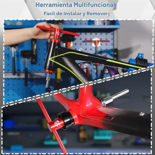 Vista 2 de BUCKLOS Herramienta de presión para cabezal de bicicleta, kit de herramientas de extracción de soporte inferior, herramienta de prensa