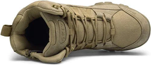 Vista 4 de Bitiger - Botas militares para hombre con cierre lateral de velcro, botas tácticas sport para montañismo, senderismo y combate