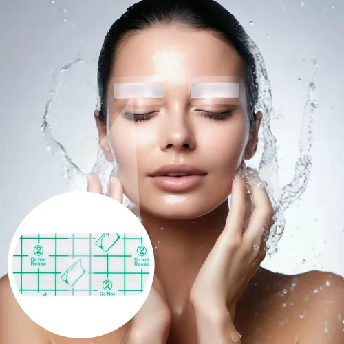 Vista 5 de 15 piezas de protección desechable para cejas, protector de ojos de ducha impermeable de plástico, película protectora suave transparente para baño