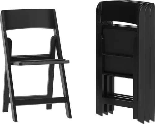 Vista 27 de Flash Furniture Hercules Tucker - Silla plegable de resina negra comercial, ligera, asiento extraíble acolchado de vinilo, para uso en interiores
