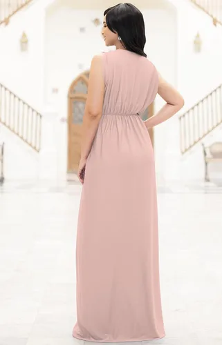 Vista 5 de KOH KOH - Vestido largo para mujer con cuello en V para maternidad dama de honor estilo dolmán
