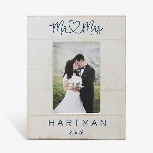Vista 9 de Personalizacion Universo Infinito Amor 4x6 Horizontal Shiplap Marco de fotos de boda