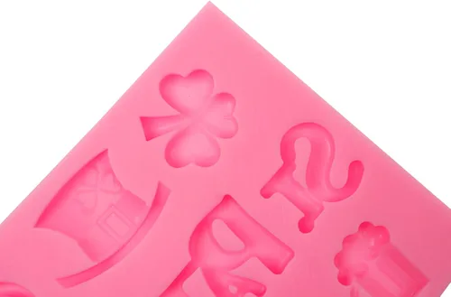 Vista 8 de Moldes de fondant del día de San Patricio, moldes de silicona para sombrero irlandés de trébol, herradura para barba, chocolate para hornear
