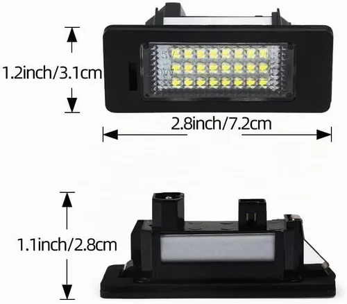 Vista 2 de AUTOXBERT 2PCS Luces LED para Placa de Matrícula para BMW 1 3 5 X Series E82 E88 E90 E91 E92 E93 E39 E60 E61 X1 X3 X5 X6 Conjunto de Luces de Placa