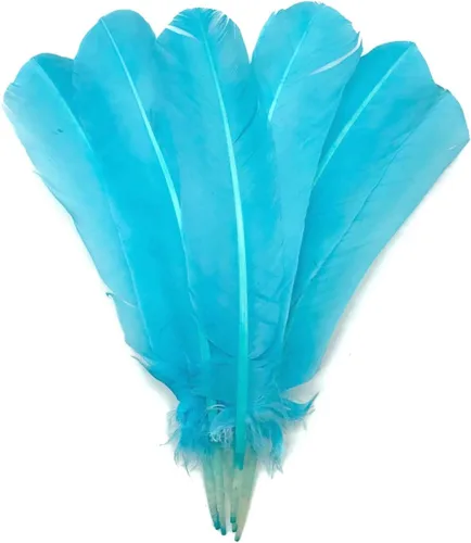 Vista 64 de 1/4 lb - Aqua Blue Pavo Marabou Corto Plumas Sueltas Mullidas Al Por Mayor A Granel