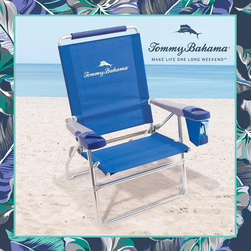 Vista 2 de Tommy Bahama Silla de playa Hi-Boy de 4 posiciones, altura del asiento de Mixto