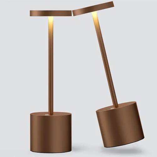 Vista 16 de Pack de 2 lámparas de mesa inalámbricas, lámpara de escritorio recargable con batería LED de 5000 mAh, metálica, USB, portátil, lámpara de mesa