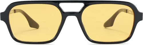 Vista 3 de LA SUNGGO Lentes de sol de aviador planos vintage de los años 70 para mujeres y hombres, gafas rectangulares con protección UV400, LS3517, Normal