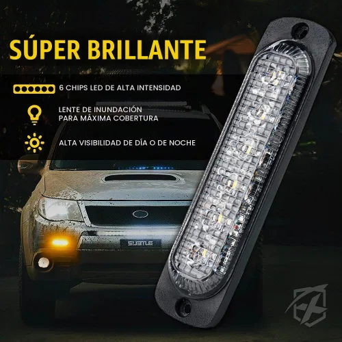 Vista 2 de Xprite 10 luces estroboscópicas de emergencia, ámbar de 6 LED de montaje en superficie, luces estroboscópicas intermitentes, función de Ámbar-10