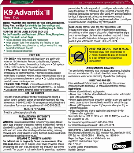 Vista 2 de Paquete de perros pequeños K9 Advantix II Suministro de 2 meses + Pet Protect Allergy* + Immune+ Seasoderm™ 60