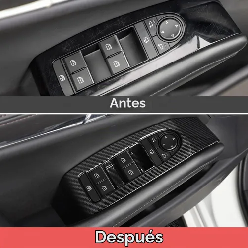 Vista 2 de AOKIO Compatible con Mazda 3 2020 2021 2022 2023 2024 2025 Accesorios Panel de Interruptor de Ventana de Puerta Cubierta Moldura de Botón de Control