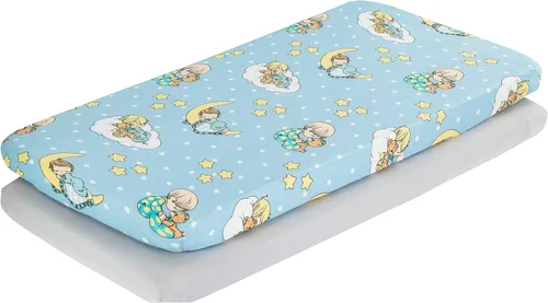 Vista 11 de EVERYDAY KIDS Paquete de 2 sábanas para cuna de bebé, juego ajustado para bebé; 100% algodón de punto de jersey, funda de colchón transpirable