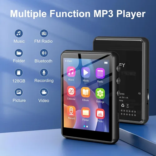 Vista 6 de Reproductor MP3 de 128 GB con Bluetooth Negro, reproductor de música SWOFY M4 con Bluetooth 5.4, reproductor MP3 portátil de alta fidelidad de 2.4