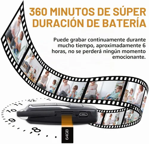 Vista 3 de XISRU Cámara pequeña de 64GB,Cámara de video 1080P,Cámara de niñera para seguridad en el hogar