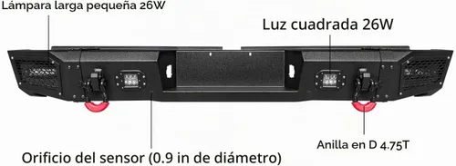 Vista 8 de Vijay Parachoques delantero y trasero para Tundra 2007-2013 con placa de cabrestante y luces
