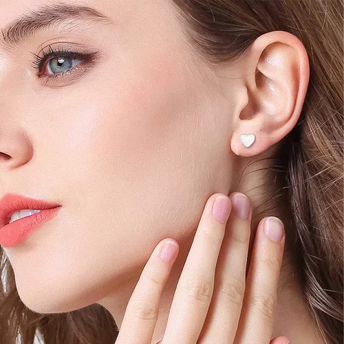 Vista 4 de Pendientes de plata de ley 925 con forma redonda de nácar de 0.197in, hipoalergénicos para orejas sensibles, joyas de perlas para el día