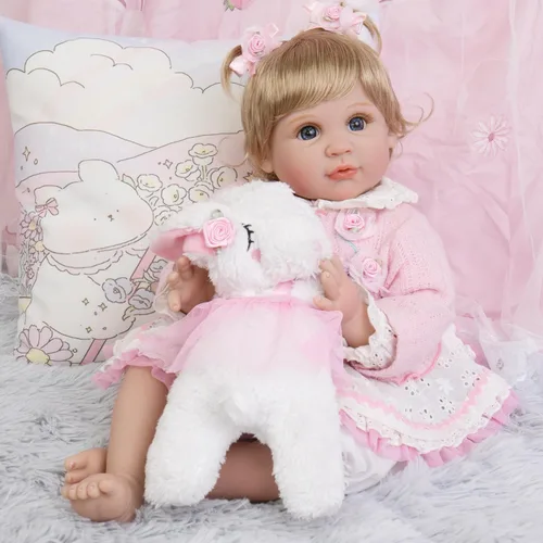 Vista 8 de Muñecas de Bebé Reborn Realistas - Muñeca de Bebé Realista de 22 pulgadas Flexible y Suave con Accesorios de Juguete de Alimentación Bebé Niña
