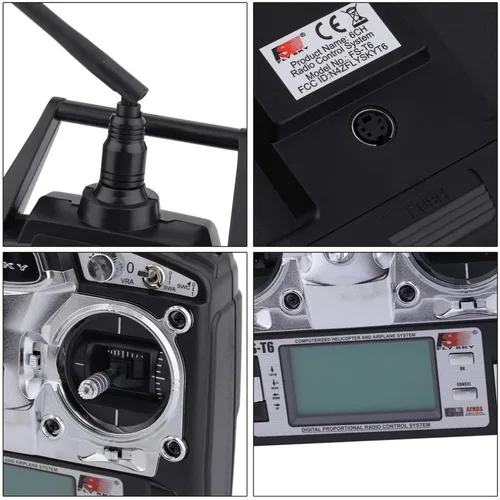Vista 4 de Flysky FS-T6 2.4ghz digital proporcional 6 canales RC transmisor y receptor modelo 2