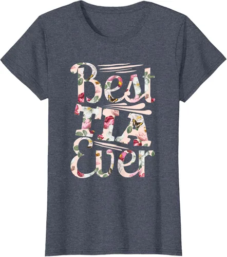 Vista 17 de Camiseta para mujer con texto en inglés "Best Tia Ever" Negro