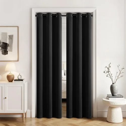 Vista 46 de MIULEE Cortinas opacas para dormitorio o sala de estar, juego de 2 paneles de cortina para ventana con aislamiento térmico y bloqueo de luz