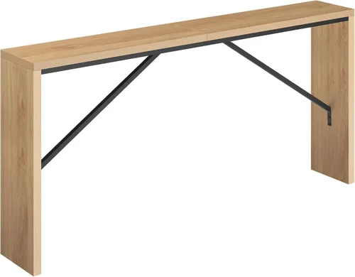 Vista 11 de MAHANCRIS Mesa consola, mesa de sofá de 62.2 pulgadas de largo detrás del sofá, mesa de entrada estrecha, mesa de comedor de granja con marco