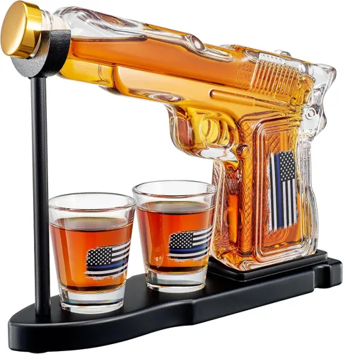 Vista 11 de Juego de decantador de pistola de whisky + 2 vasos bala - Regalos de pistola de Navidad y cumpleaños para hombres que lo tienen todo, regalos