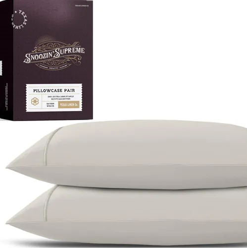 Vista 18 de TEXAS LINEN CO. Juego de 2 fundas de almohada tamaño queen de 100% algodón egipcio - Serie 2000 de lujo, fundas de almohada estándar/tamaño queen
