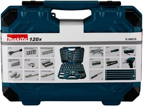Vista 9 de Makita E-06616 - Juego de mantenimiento (120 piezas), color azul y negro